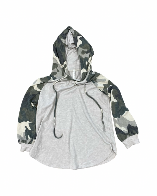 Sweatshirt Hoodie By Emerald In Beige, Size:S