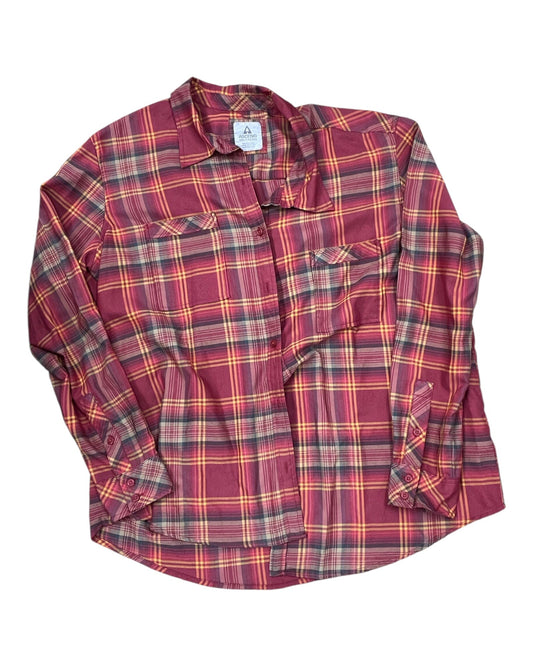 Blouse Ls By Clothes Mentor In Red & Yellow, Size:1X