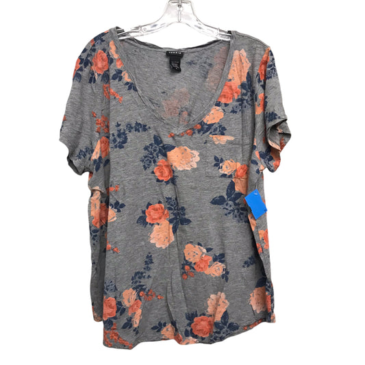 Top Ss Basic By Torrid In Floral Print, Size:3X