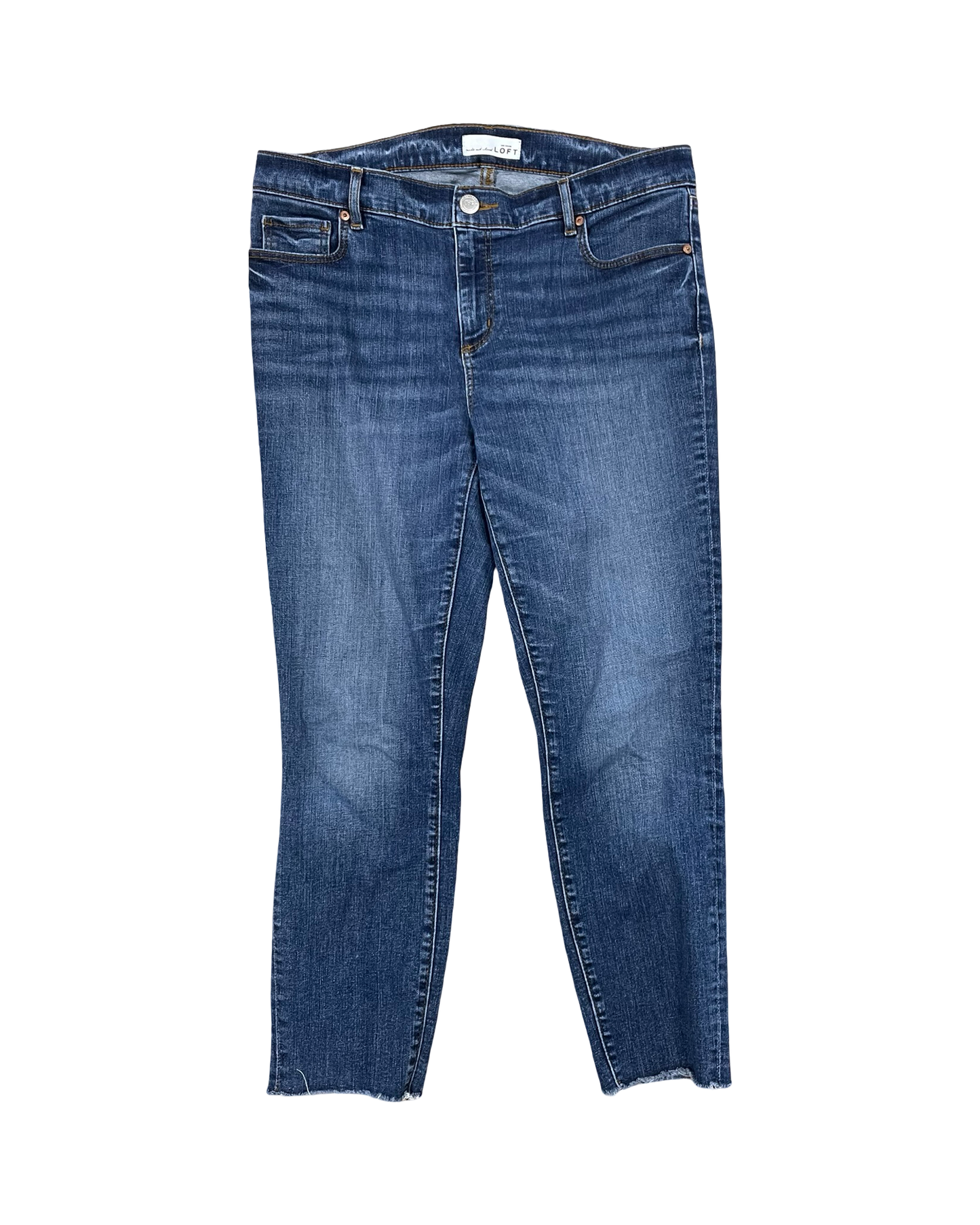 Jeans Cropped By Loft In Blue Denim, Size:10