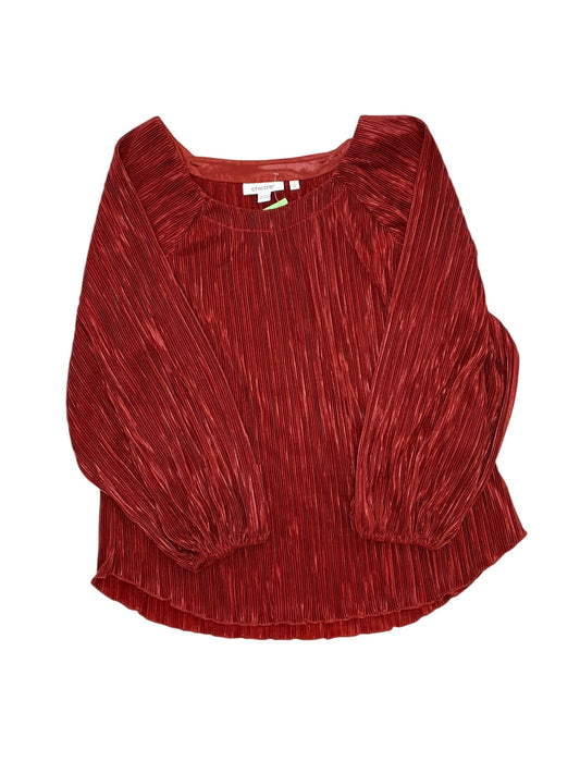 Top 3/4 Sleeve By Chicos In Red, Size:M