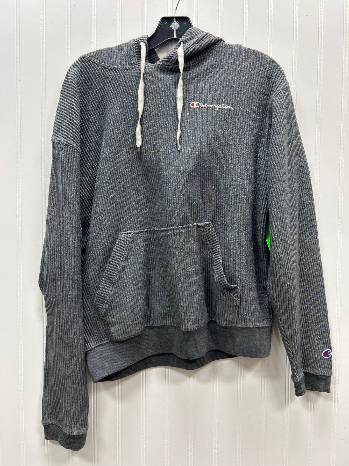 Athletic Sweatshirt Hoodie By Champion In Grey, Size:S