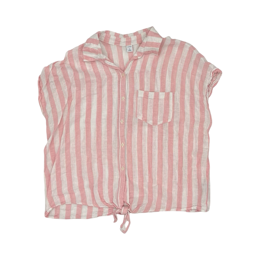 Blouse Ss By Old Navy In Pink & White, Size:Xl