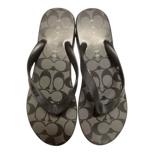 Sandals Designer By Coach In Black, Size:10