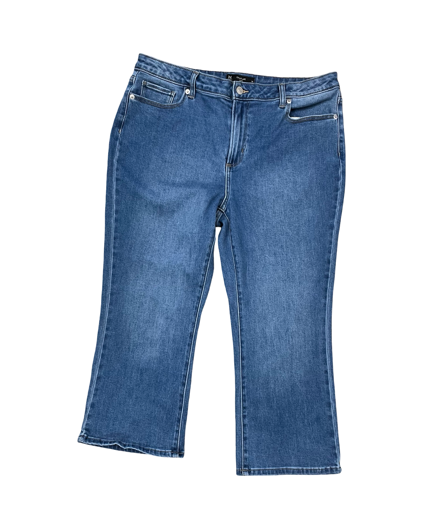 Jeans Cropped By Members Mark In Blue Denim, Size:14