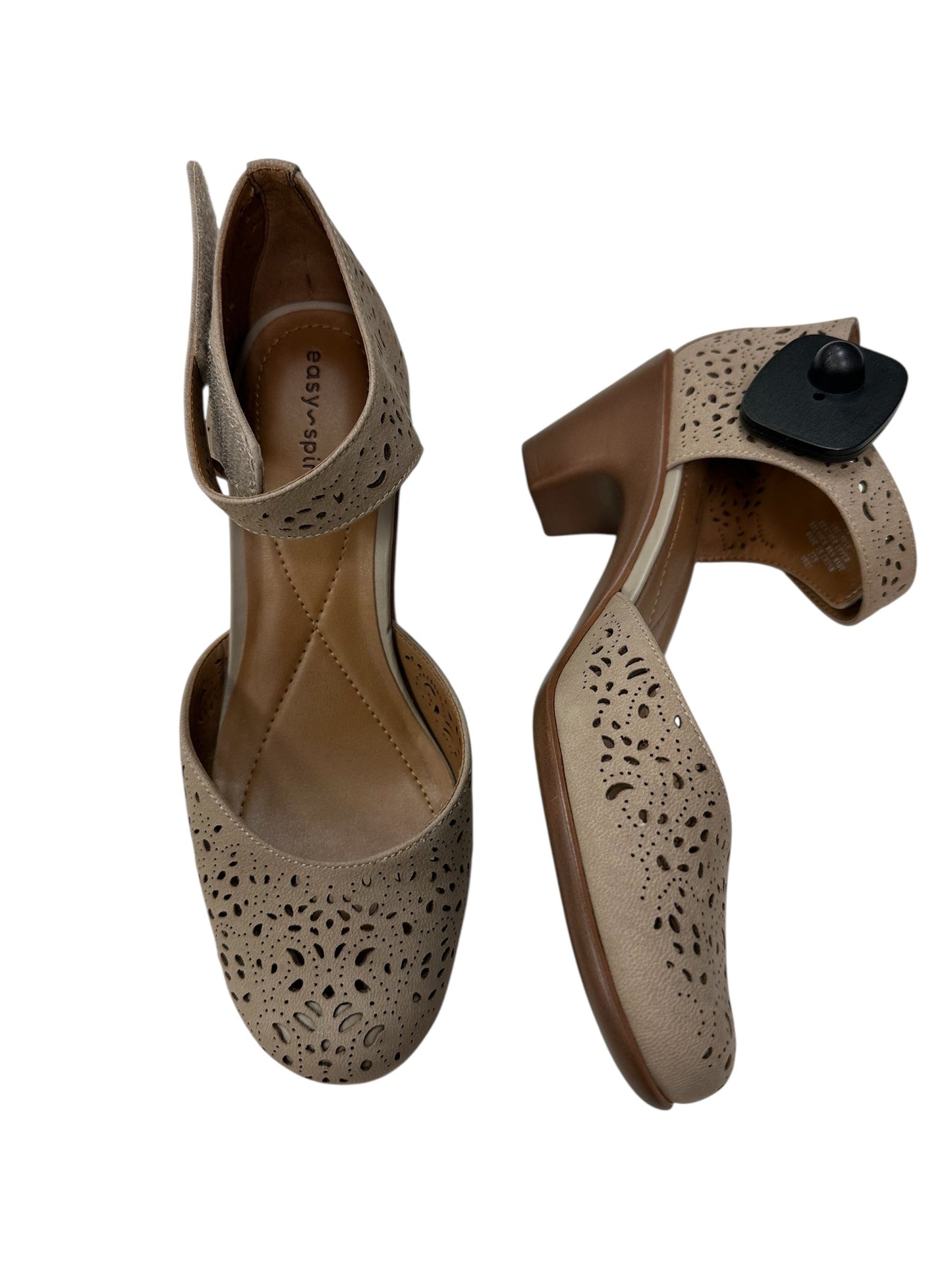 Sandals Heels Block By Easy Spirit In Brown, Size:7