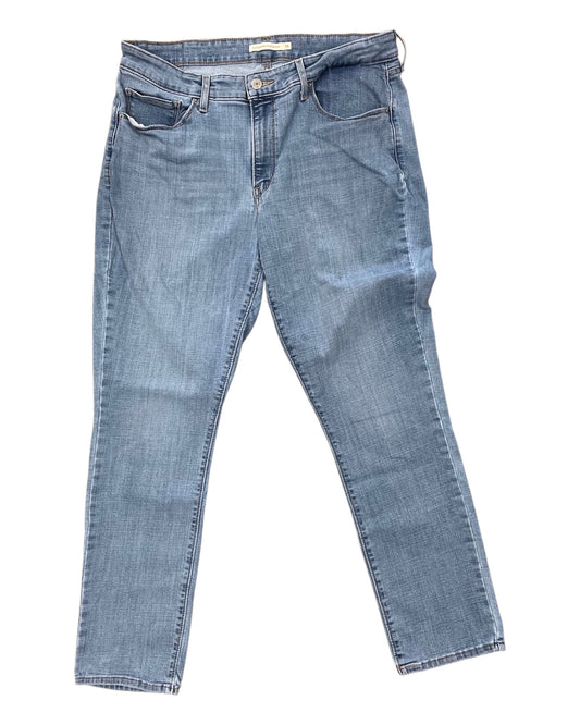 Jeans Skinny By Levis In Blue Denim, Size:16