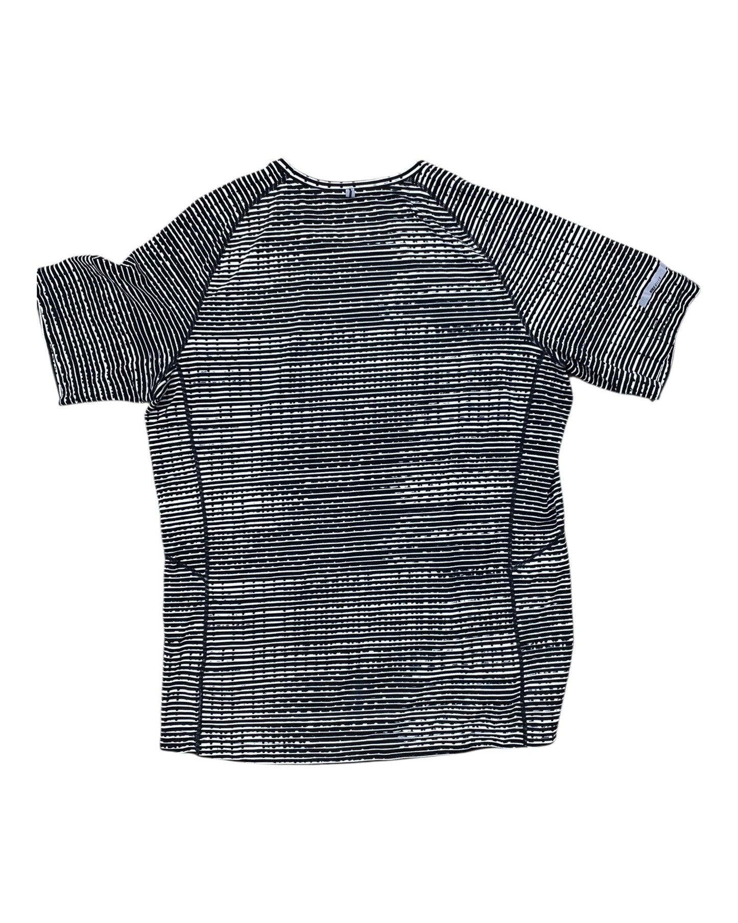 Athletic Top Ss By Nike In Black & White, Size:L