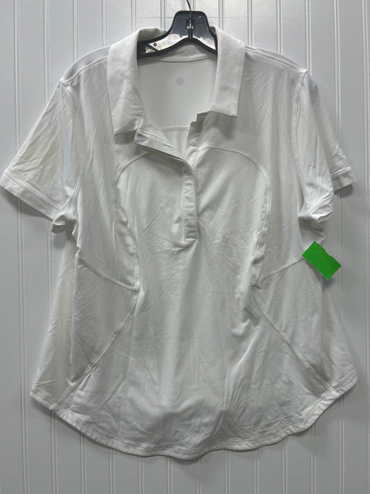 Athletic Top Ss By Lululemon In White, Size:L
