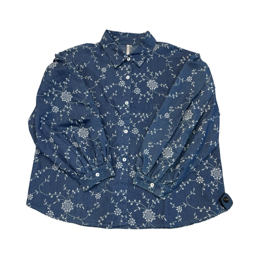 Top Ls By Kaktus In Blue Denim, Size:1X