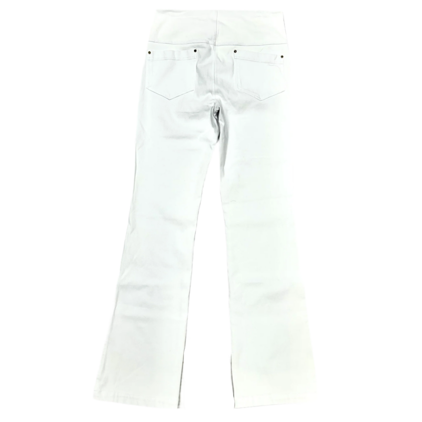 Jeans Flared By Lysse In White Denim, Size: M