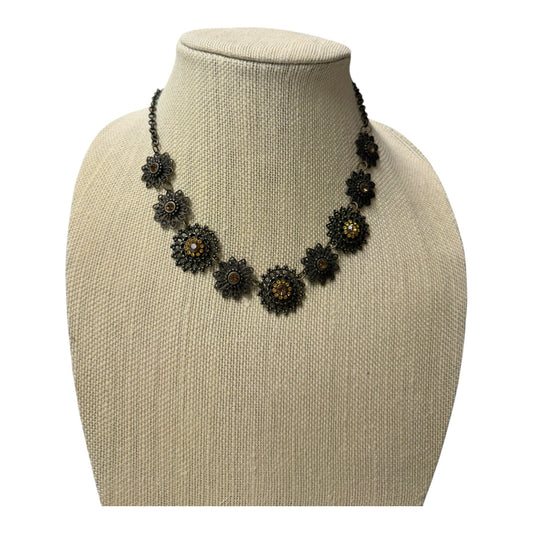 Necklace Statement  In Brown & Orange