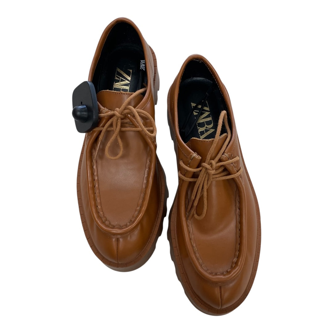 Shoes Flats By Zara In Brown, Size:6.5