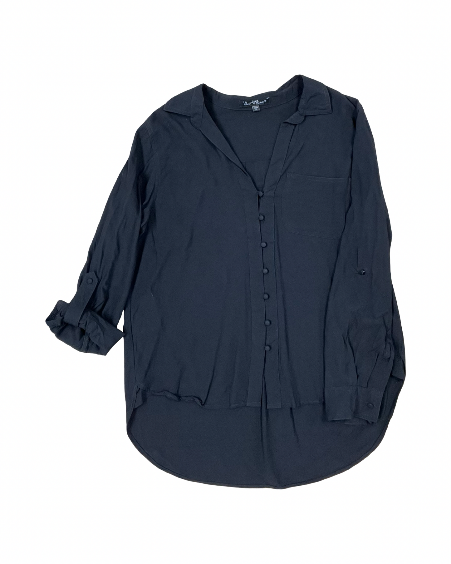Blouse 3/4 Sleeve By Velvet Heart In Black, Size:M