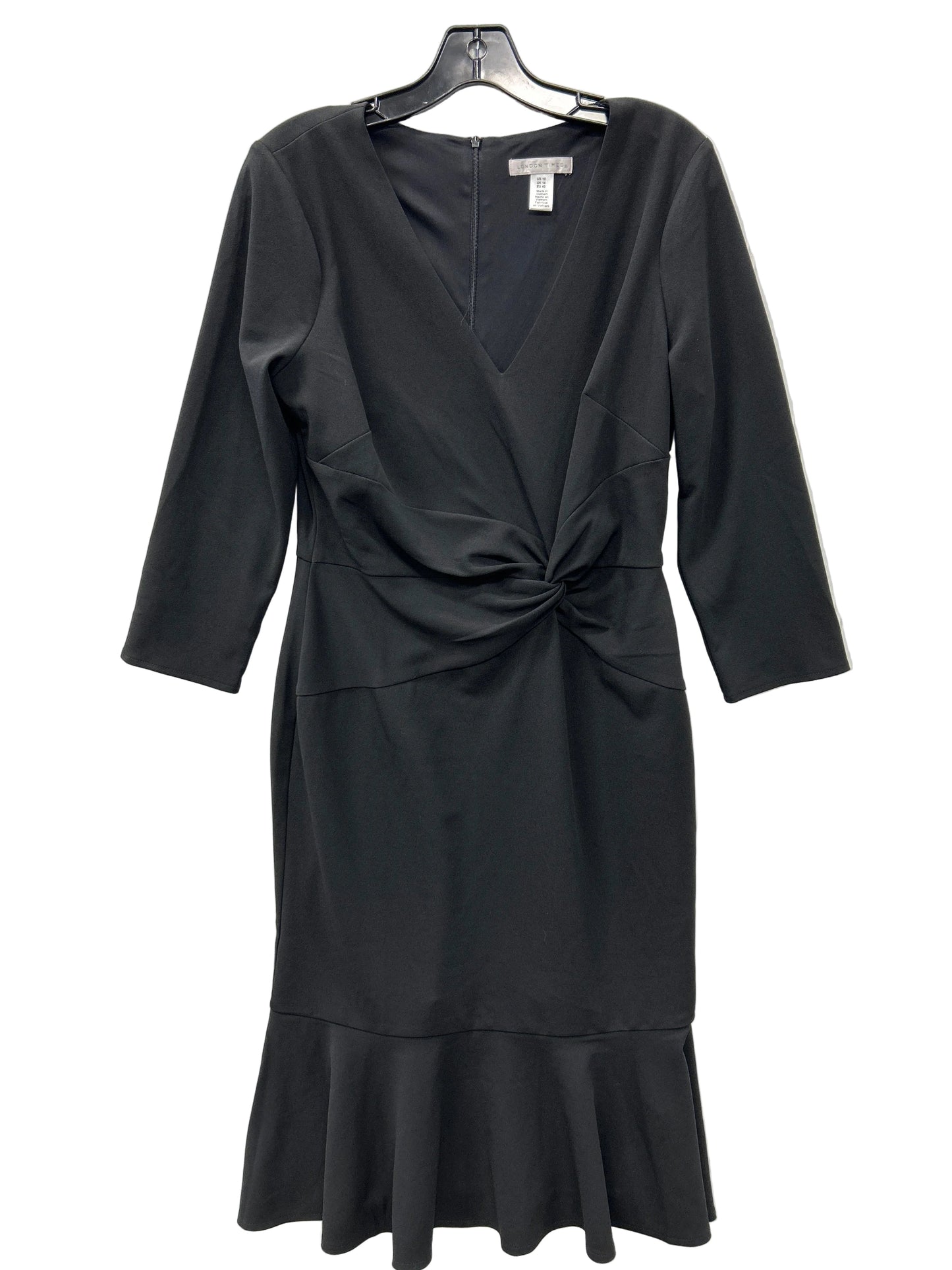 Dress Work By London Times In Black, Size:10