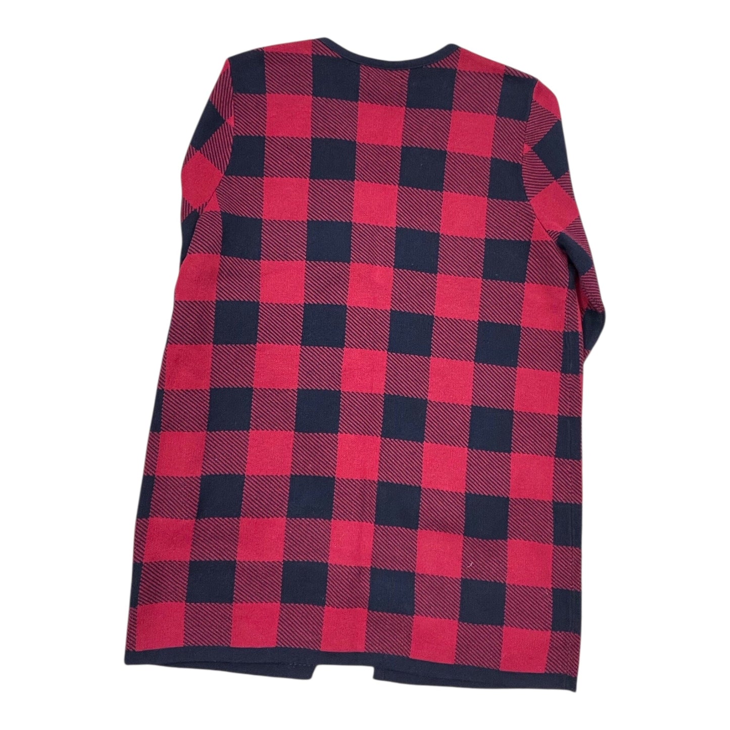 Sweater Cardigan By Croft And Barrow In Black & Red, Size:L