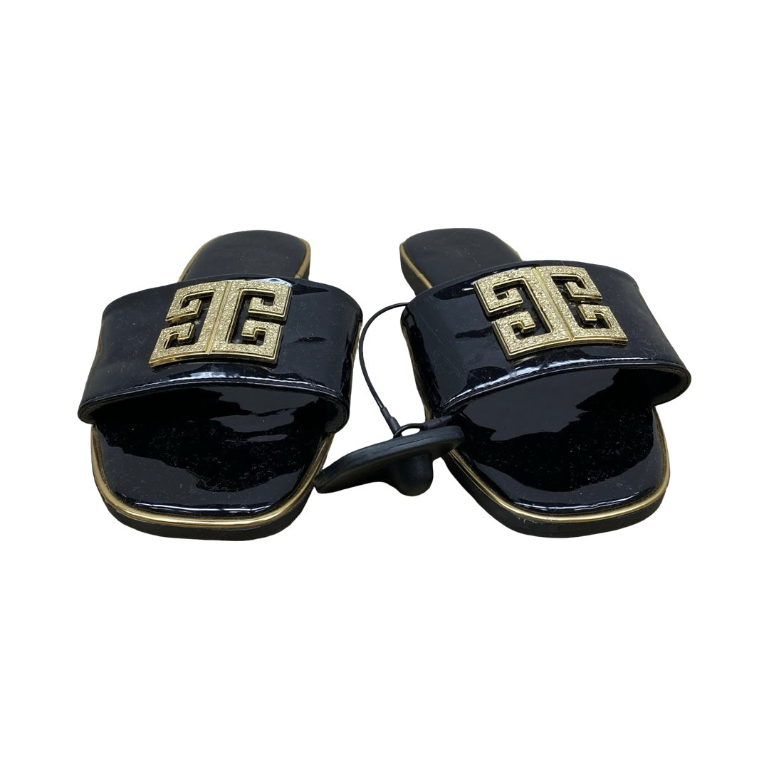 Sandals Flats By Bamboo In Black, Size:6