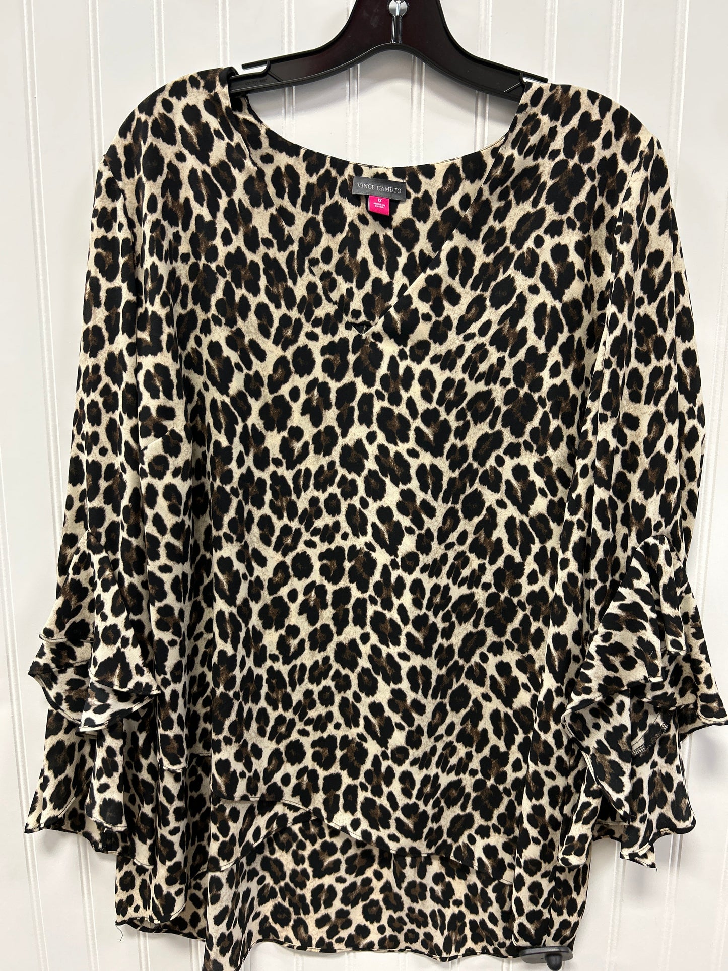 Top Ls By Vince Camuto In Animal Print, Size:1X
