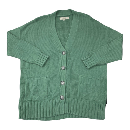 Sweater Cardigan By Loft In Green, Size:L