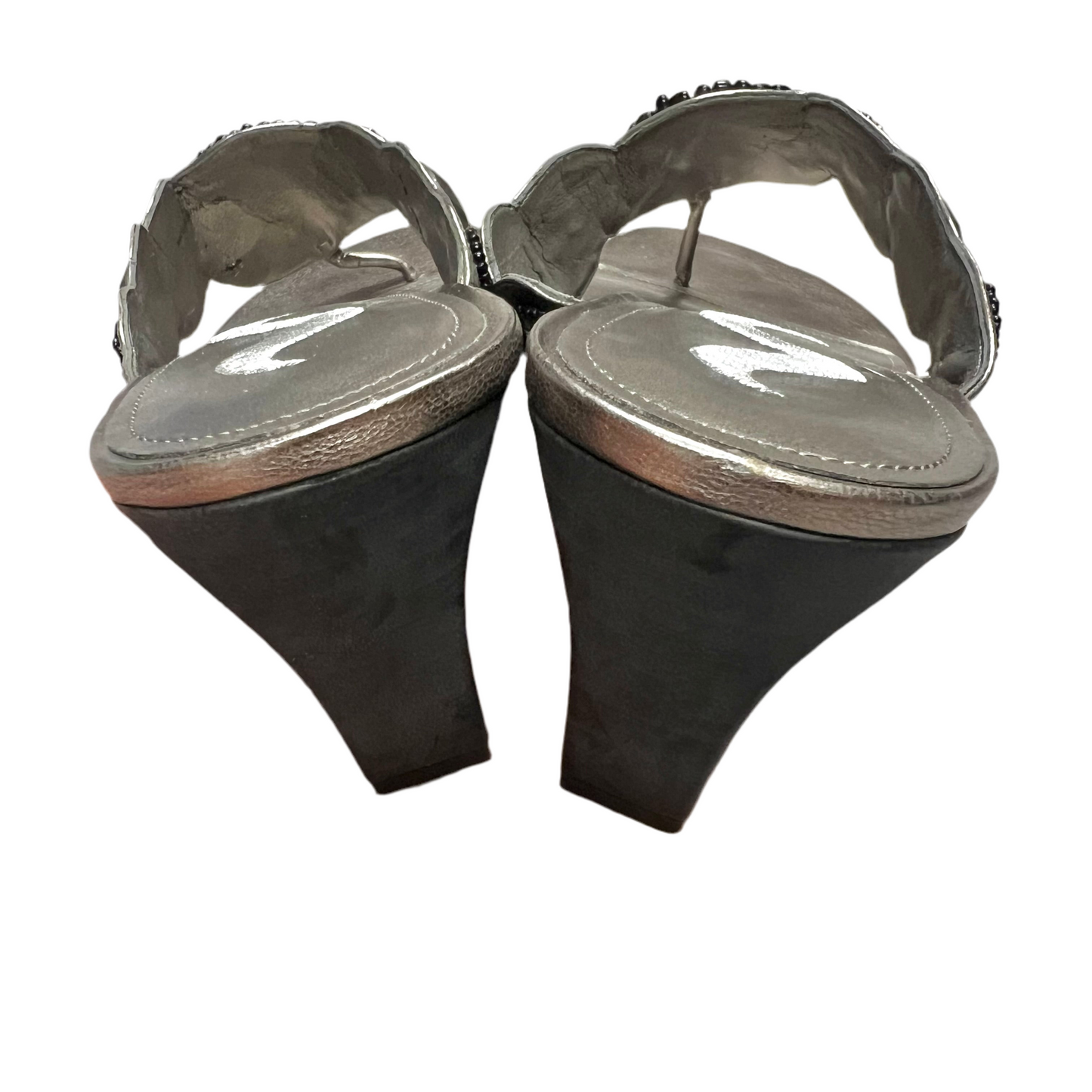 Shoes Heels Wedge By Nina In Silver, Size: 8