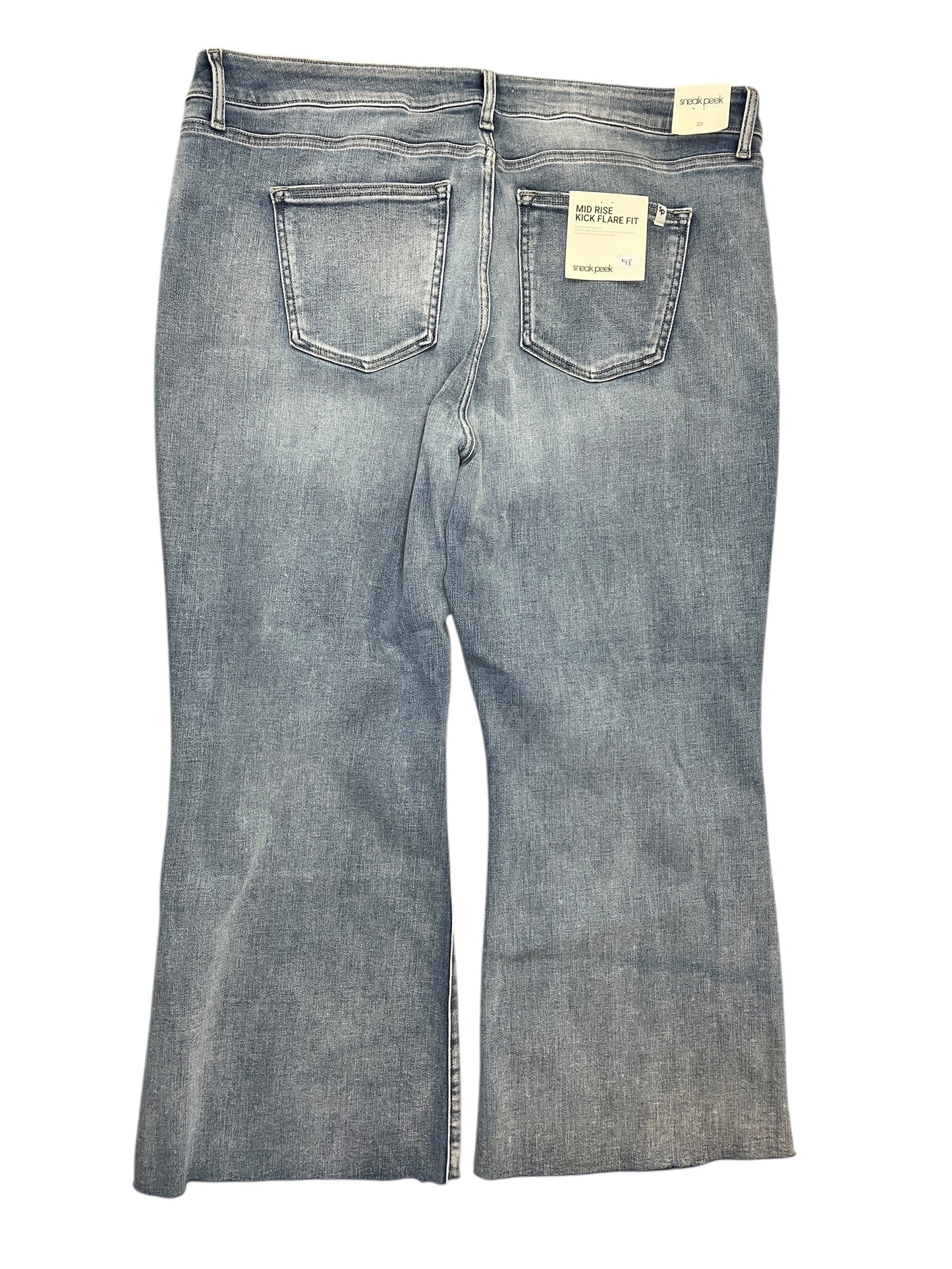 Jeans Flared By Sneak Peek In Blue Denim, Size:20