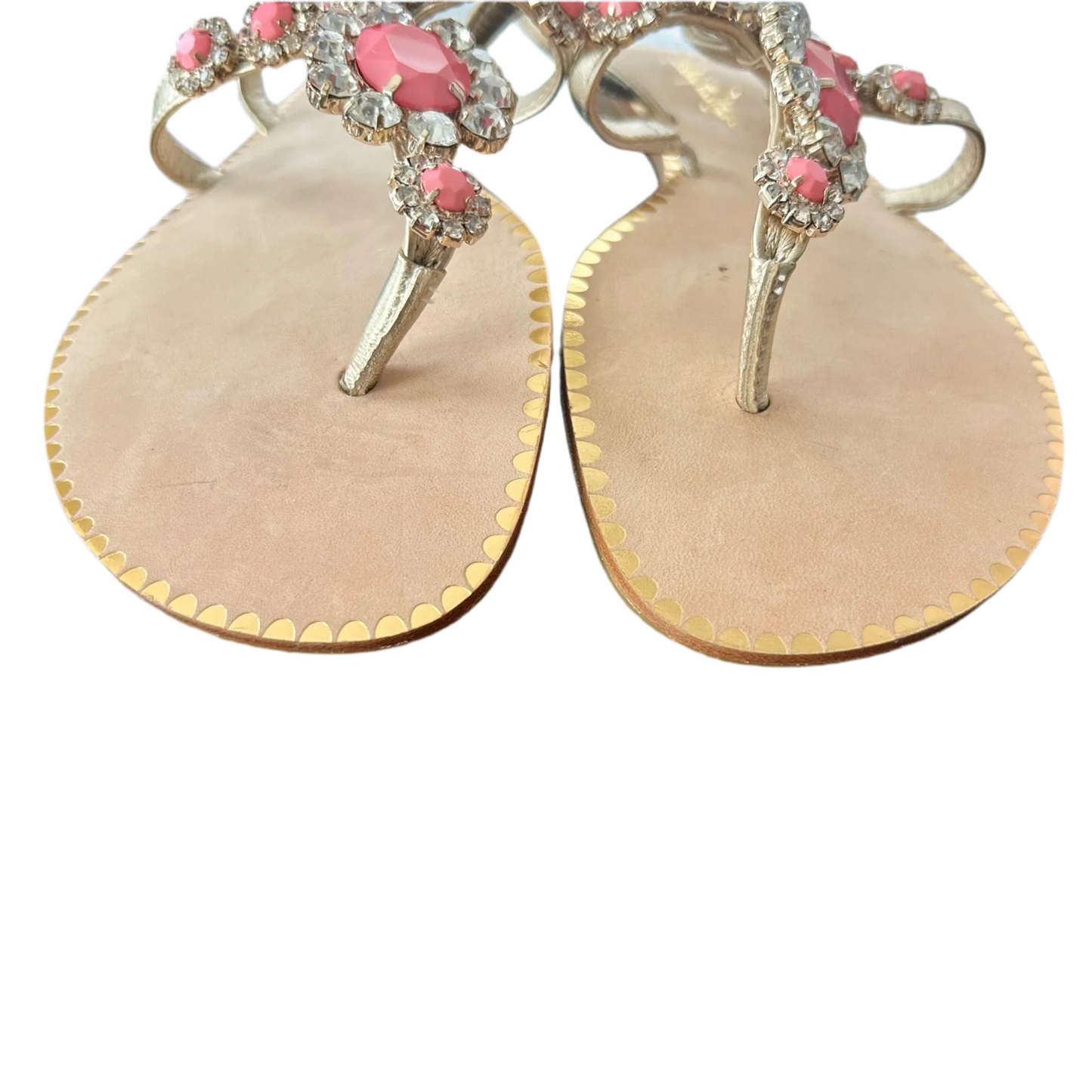 Sandals Designer By Lilly Pulitzer In Gold & Pink, Size: 6