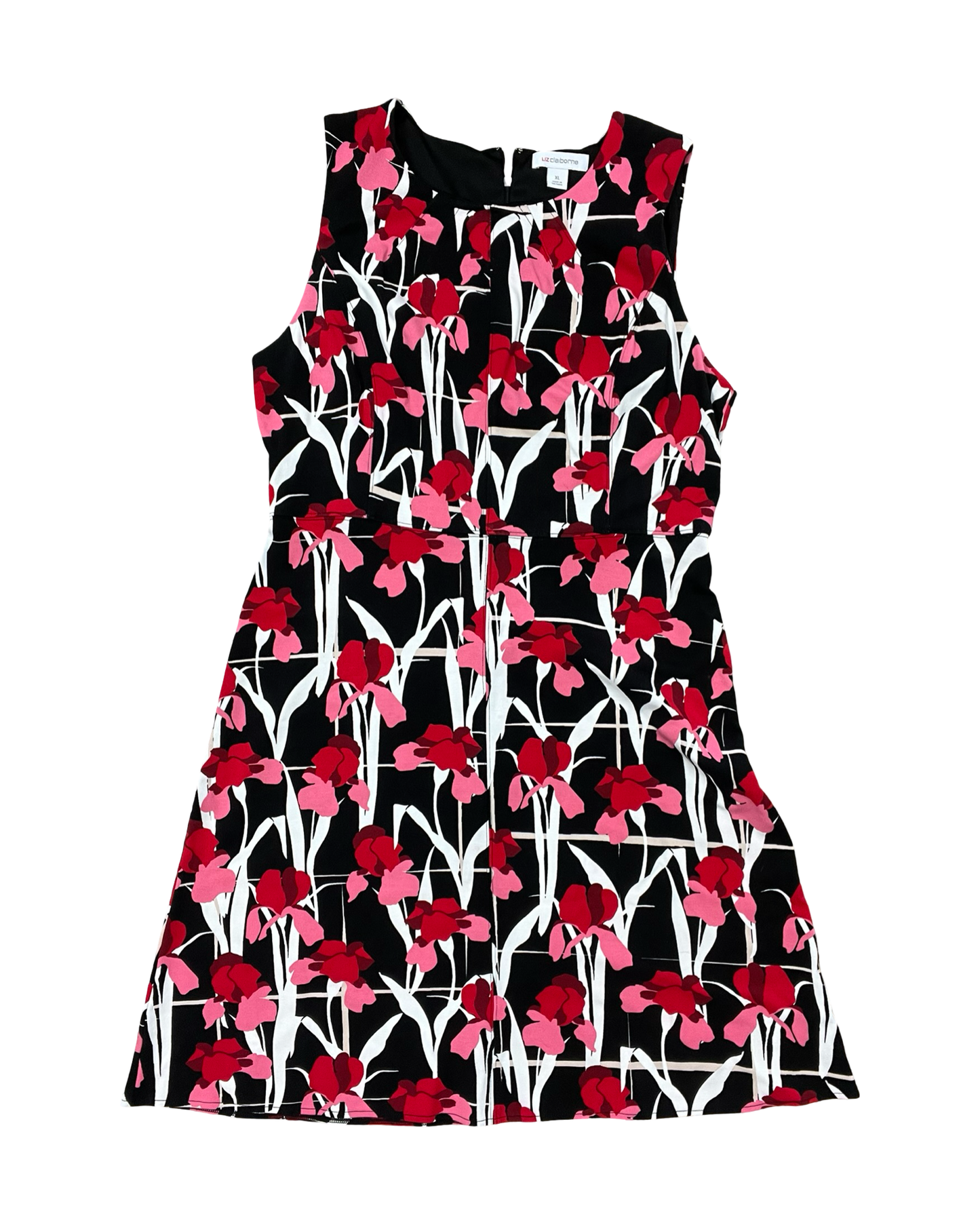 Dress Casual Midi By Liz Claiborne In Black & Pink, Size:Xl