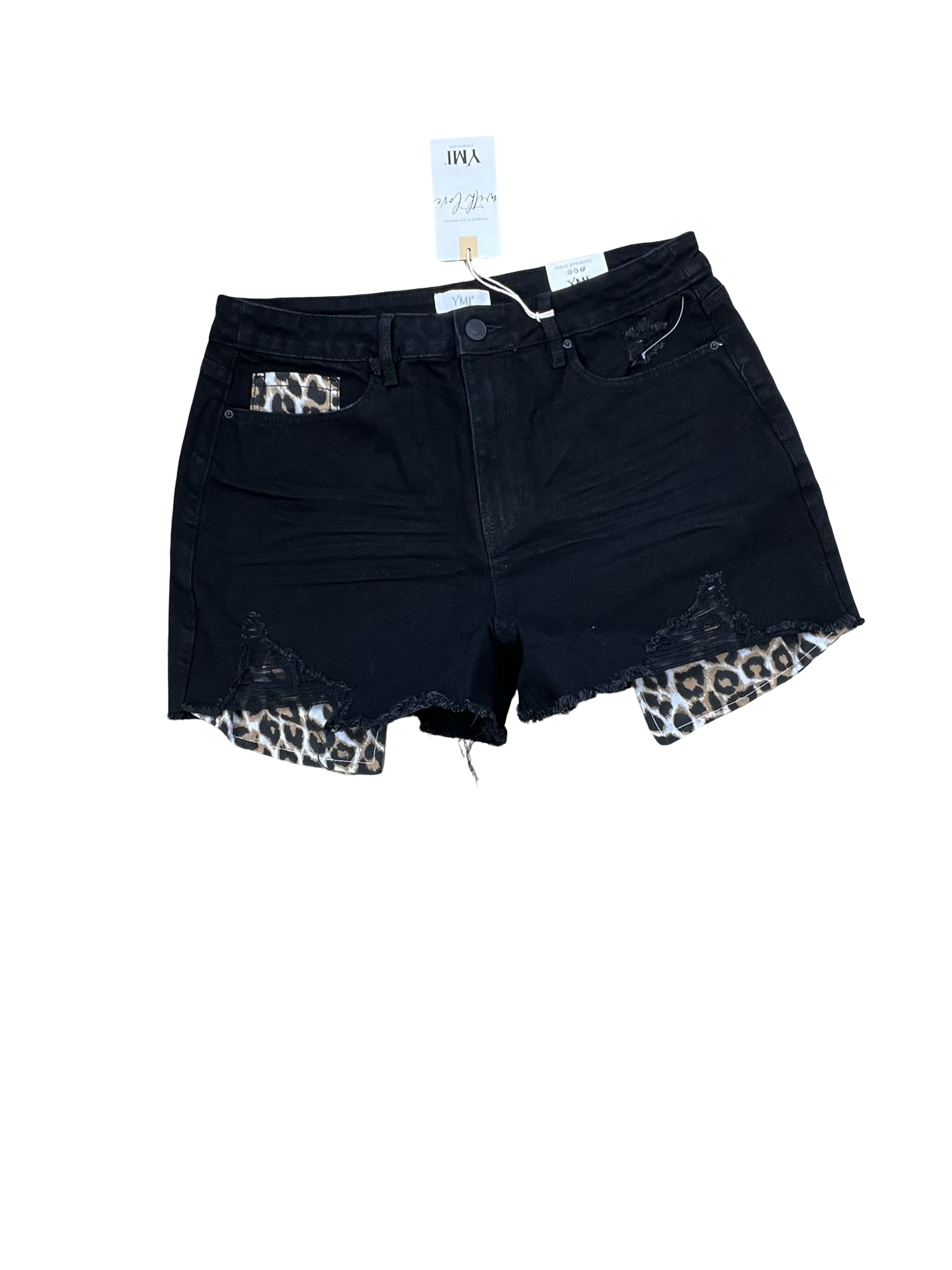 Shorts By Ymi In Black Denim, Size:12