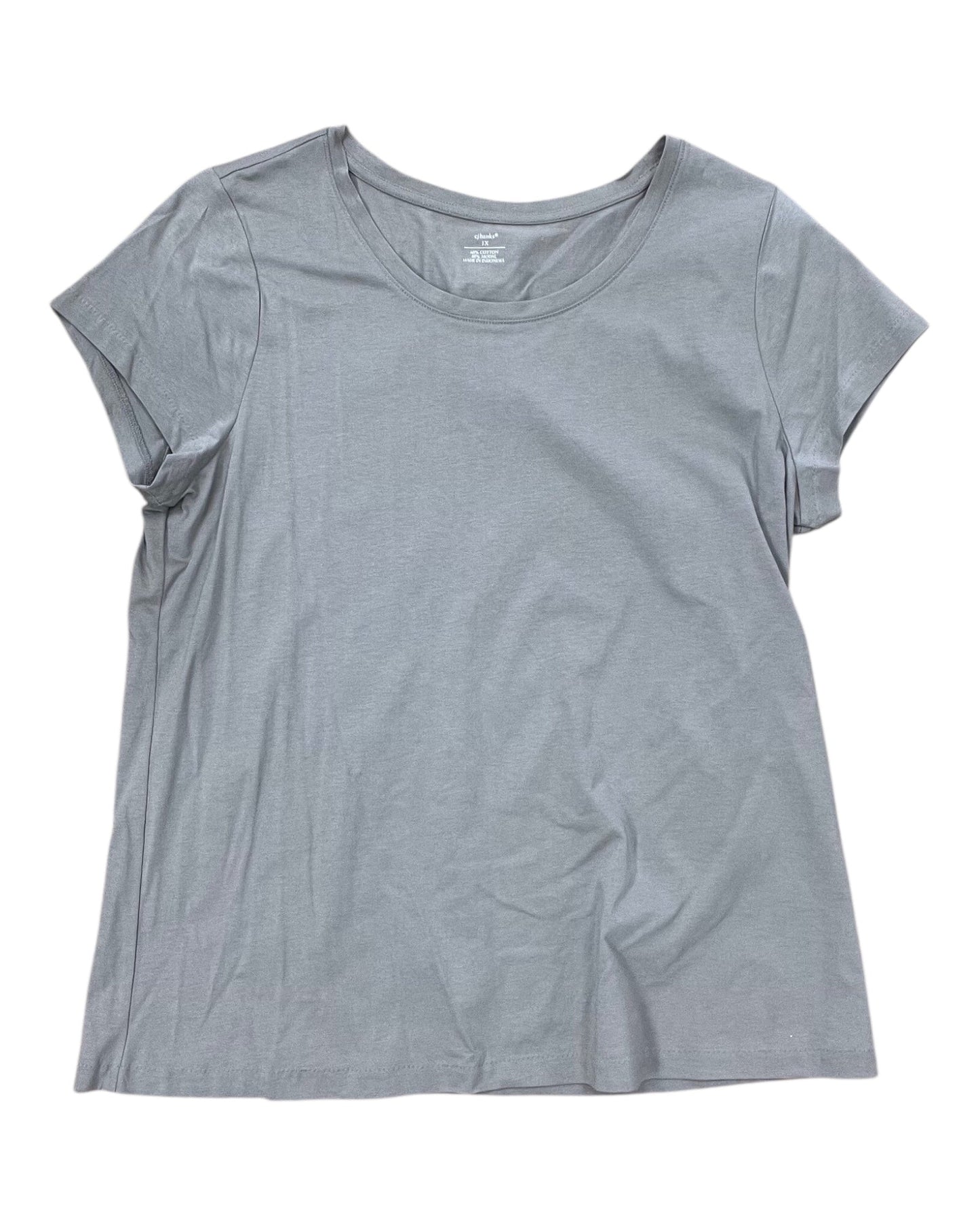Top Ss Basic By Cj Banks In Grey, Size:1X