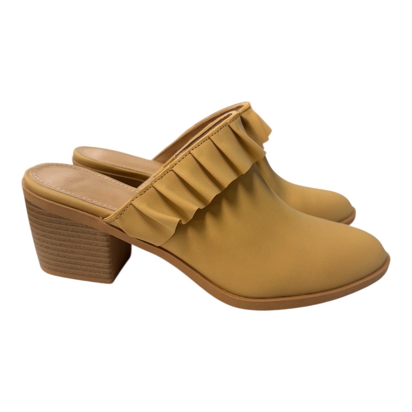 Shoes Heels Block By zby In Tan, Size:6.5
