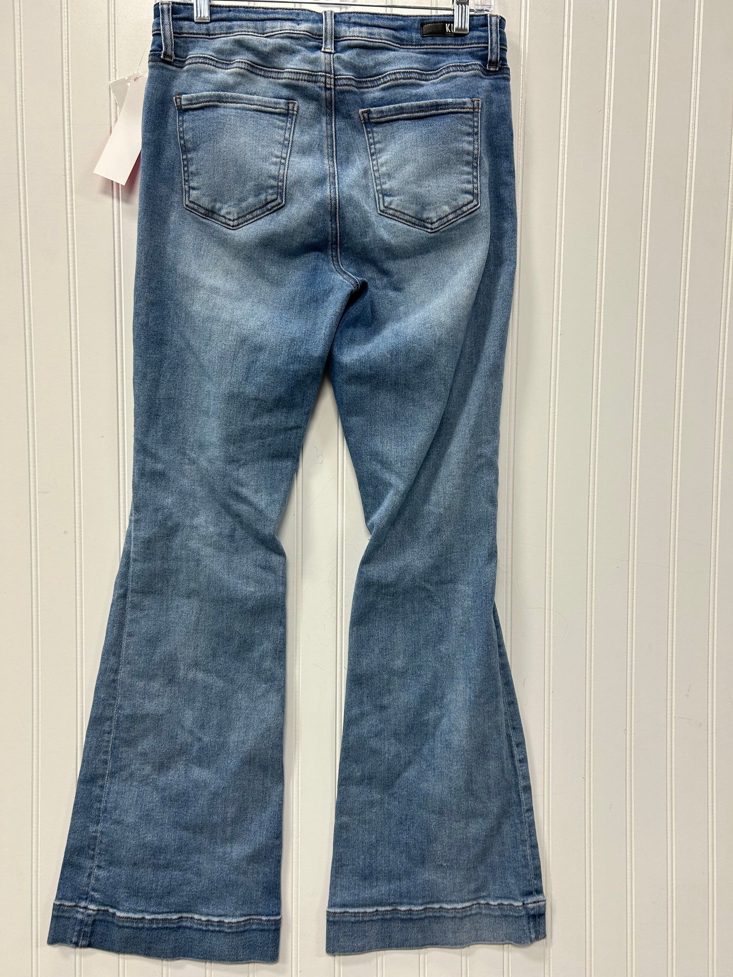 Jeans Flared By Kut In Blue Denim, Size:10