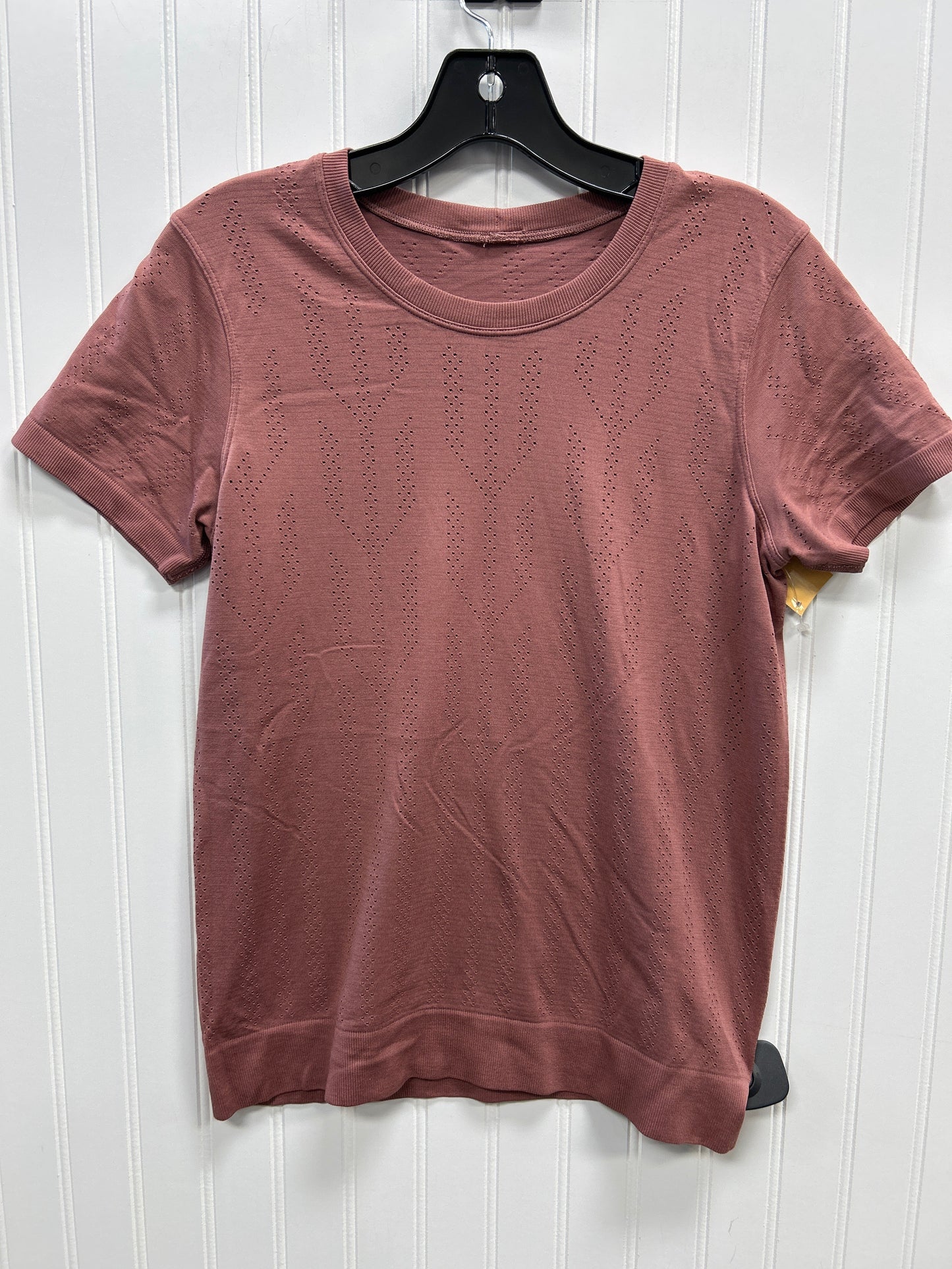 Athletic Top Ss By Lululemon In Mauve, Size:M