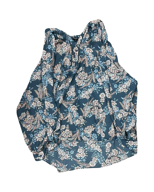 Top Ls By Zac And Rachel In Blue & Cream, Size:3X