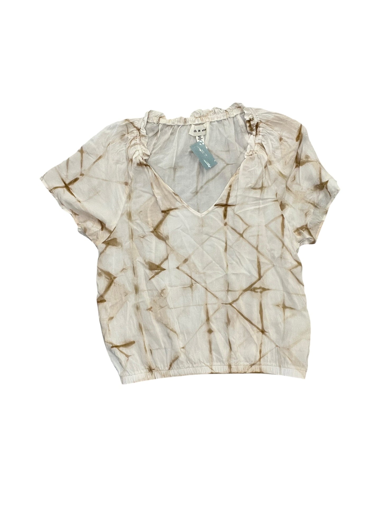Blouse Ss By Cloth & Stone In Cream, Size:Xs