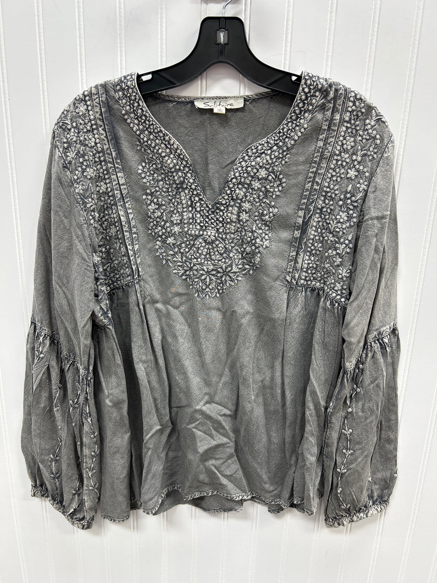 Top Ls By Solitaire In Grey, Size:S