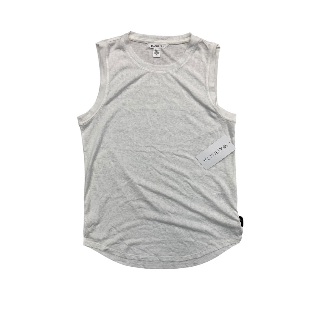 Athletic Tank Top By Athleta In White, Size:M