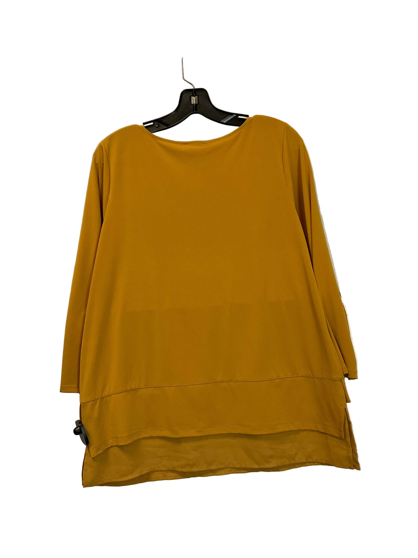 Top Long Sleeve By Calvin Klein In Yellow, Size: M