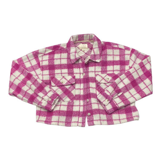 Jacket Shirt By Thread And Supply In Pink & White, Size:L