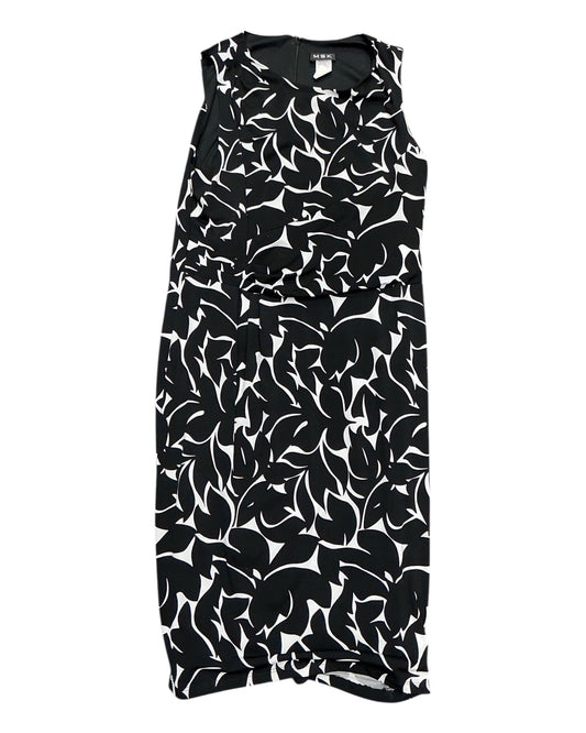 Dress Casual Midi By Msk In Black & White, Size:12