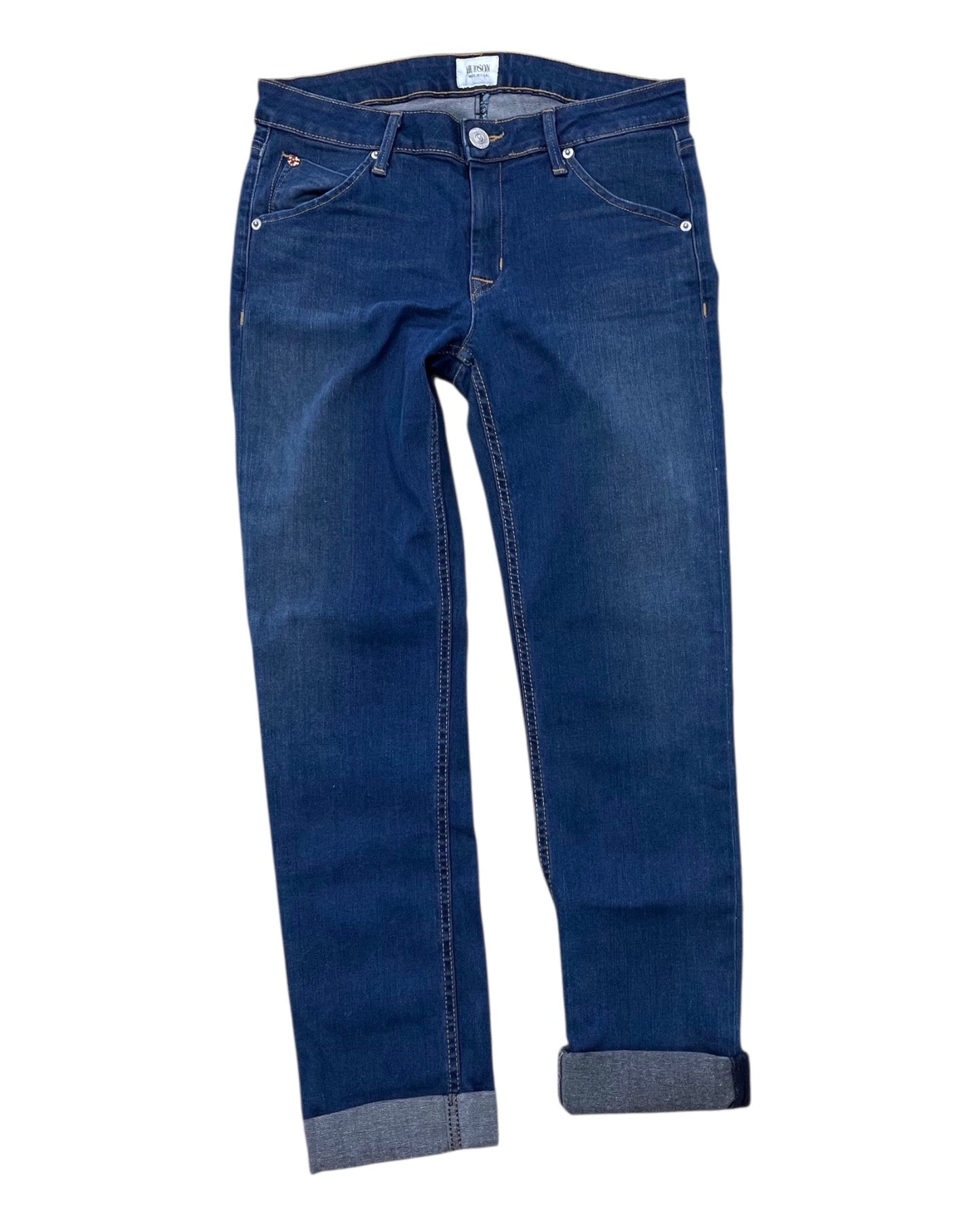 Jeans Straight By Hudson In Blue Denim, Size:6