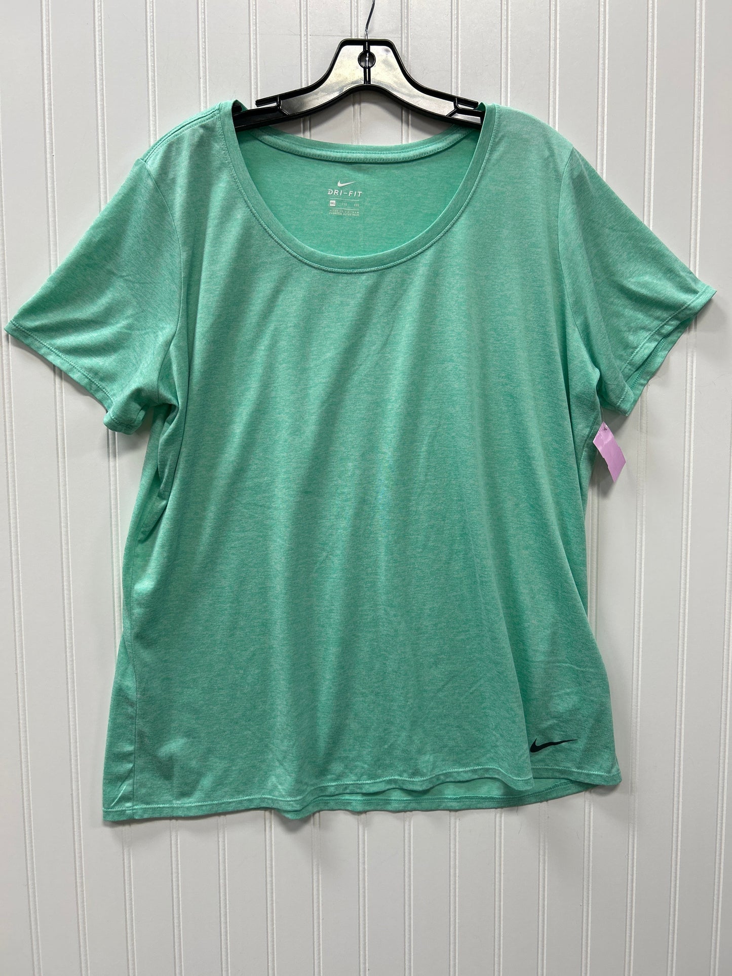 Athletic Top Ss By Nike Apparel In Teal, Size:Xxl