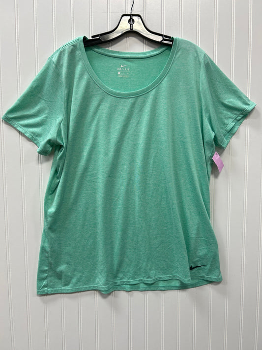 Athletic Top Ss By Nike Apparel In Teal, Size:Xxl