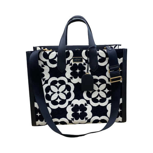 Tote Designer By Kate Spade In Black & White, Size:Large