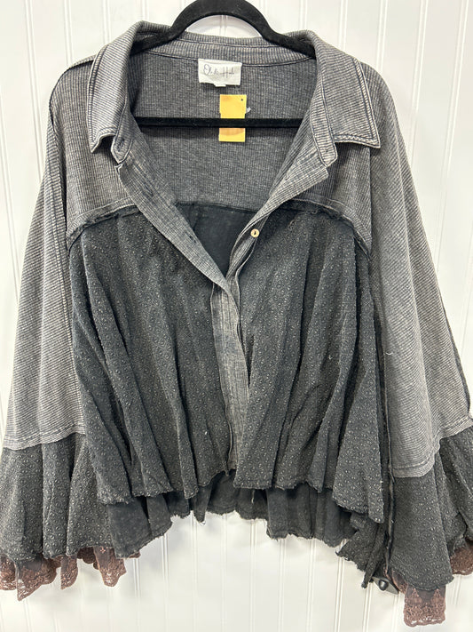 Blouse Ls By Oli & Hali In Grey, Size:Xl