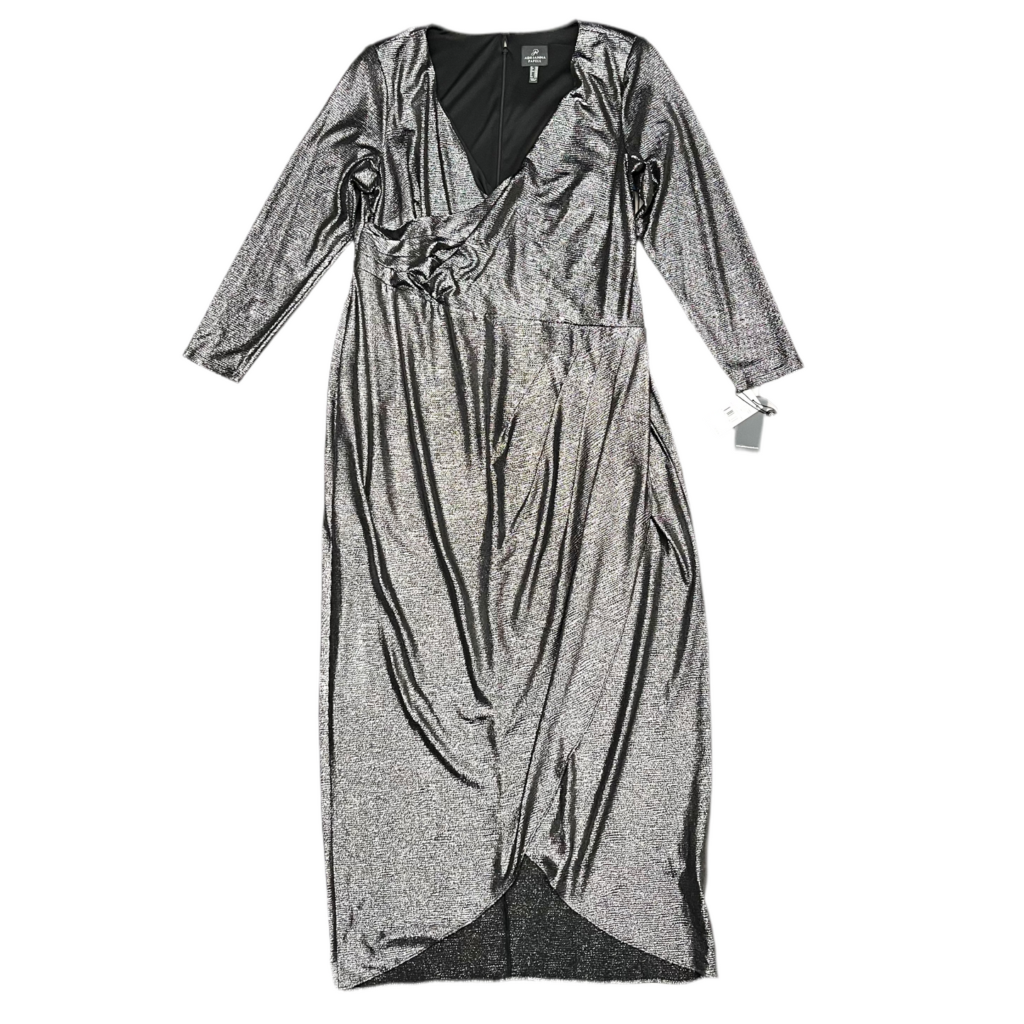 Dress Party Midi By Adrianna Papell In Silver, Size: 1x