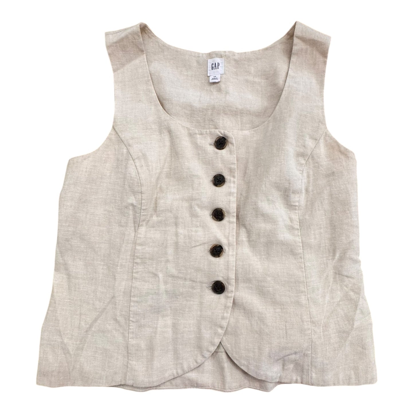 Top Sleeveless By Gap In Tan, Size:Xs