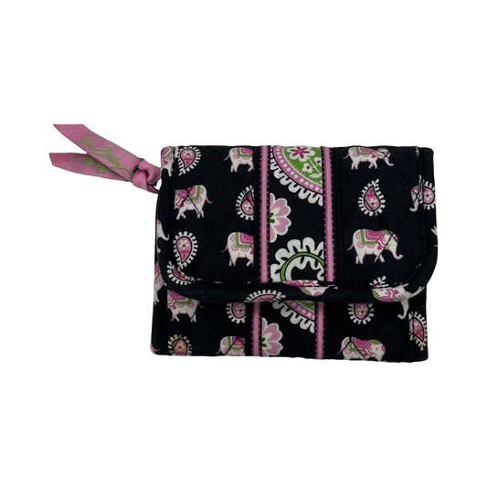 Wallet By Vera Bradley In Black & Pink, Size:Small