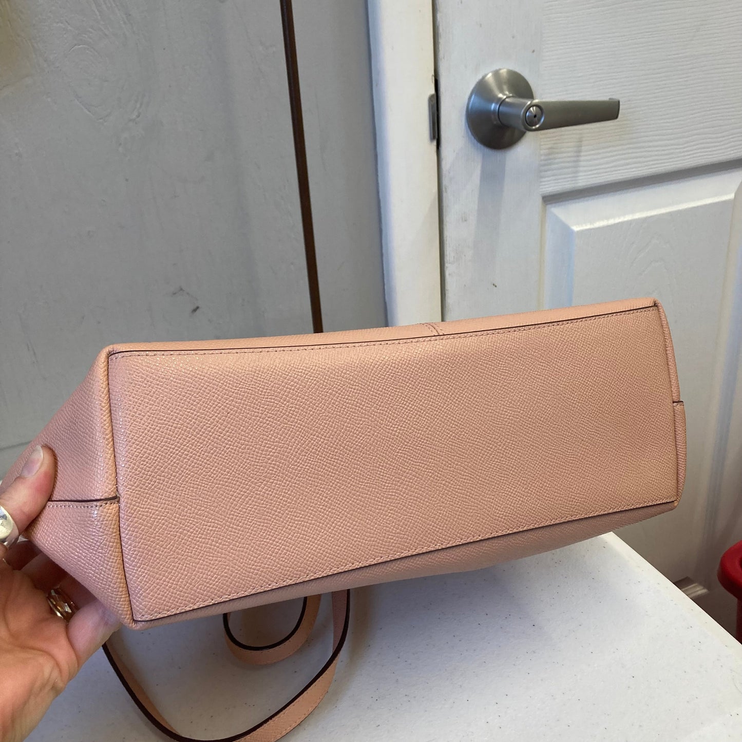 Handbag Designer By Coach In Peach, Size:Medium