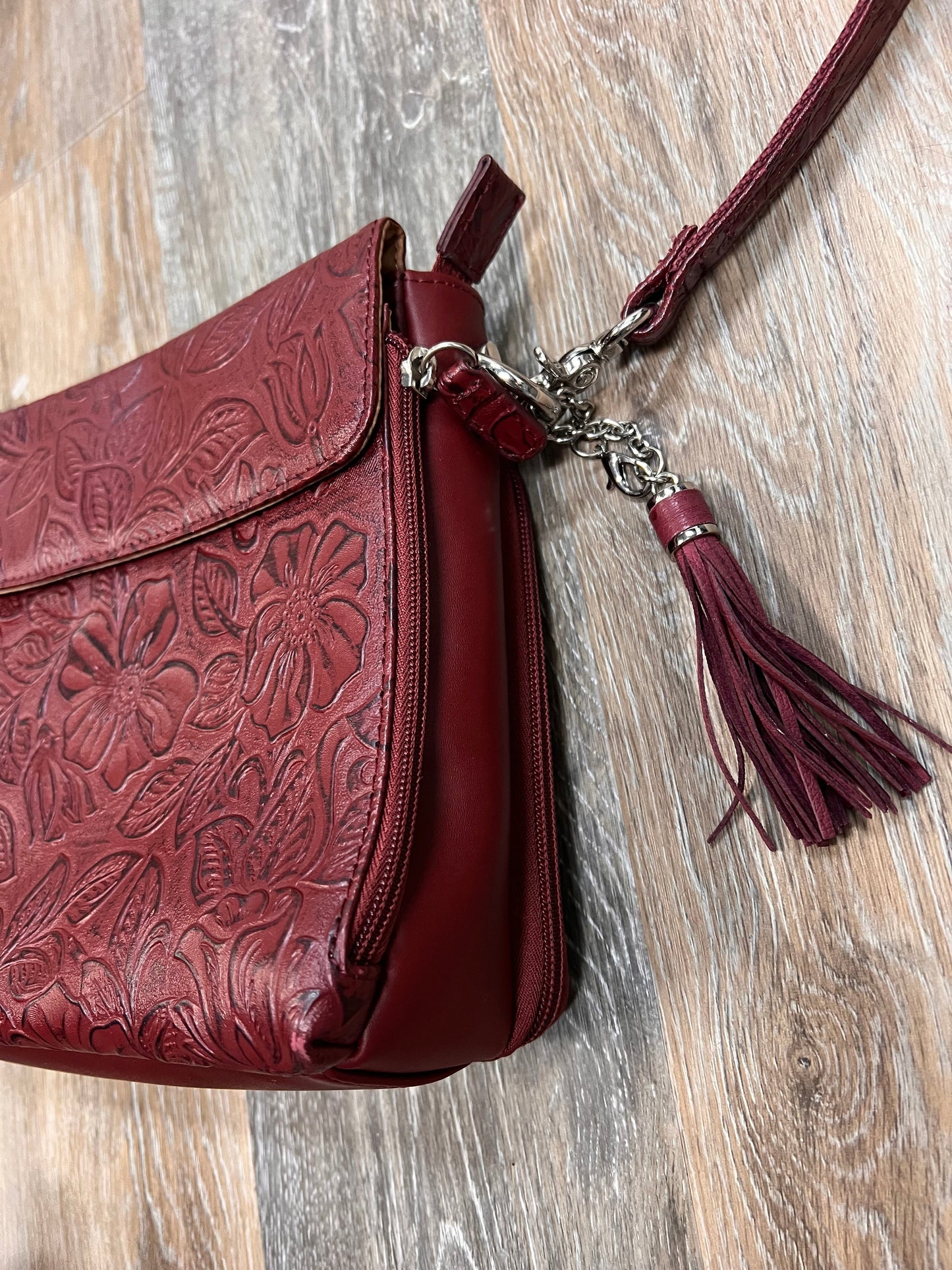 CROSSBODY LEATHER by Gun Tote’n Mamas In RED, Size: MEDIUM