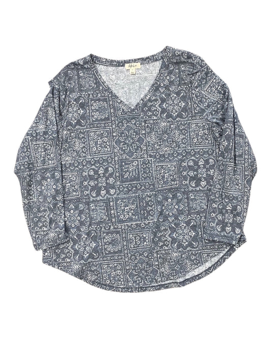 Top Ls Basic By Style And Company In Blue, Size:1X